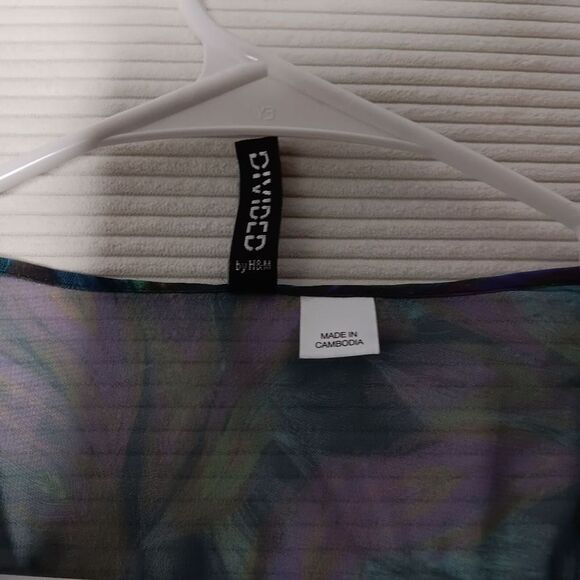 H&M Womens Cardigan Island leaf prin Sheer Cover-up Size 6 - Picture 12 of 12